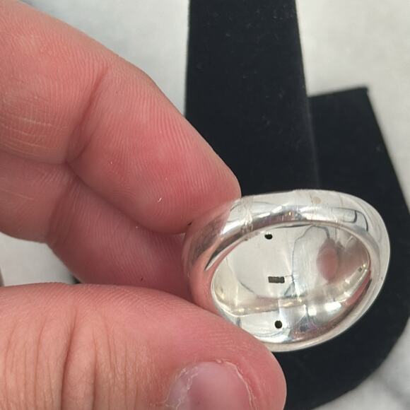 NWOT sterling silver puffy round wavy ring size 7.5 - Picture 3 of 5